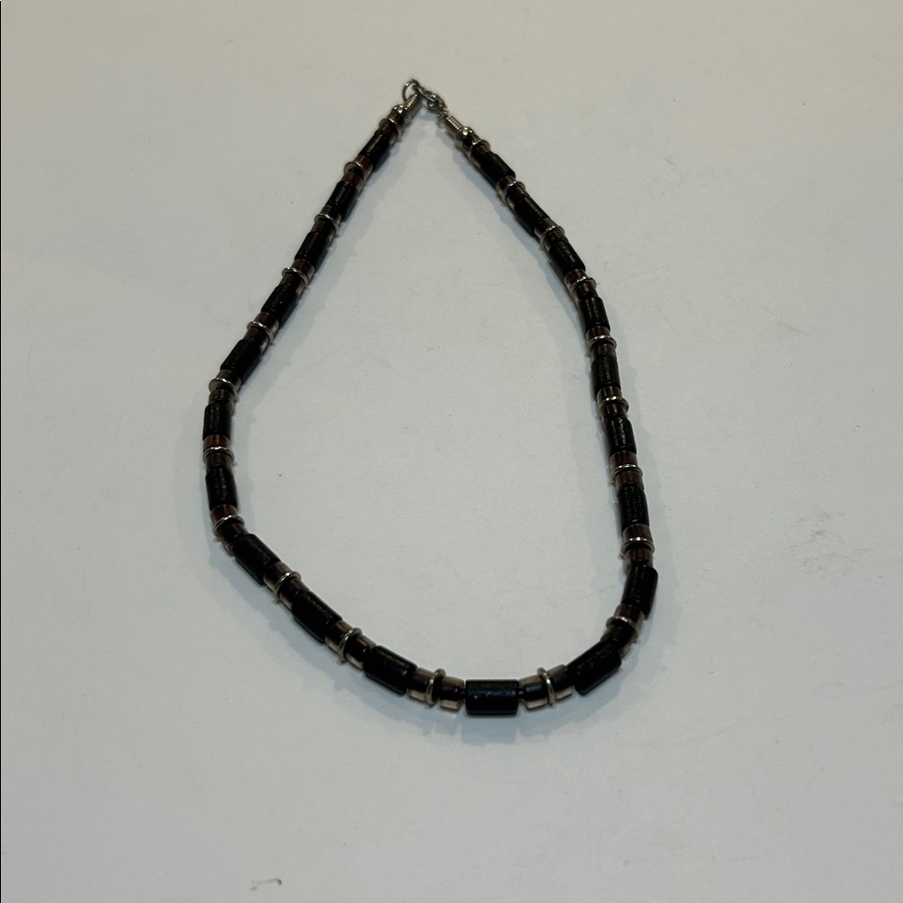 Black and Sliver Beaded Necklace